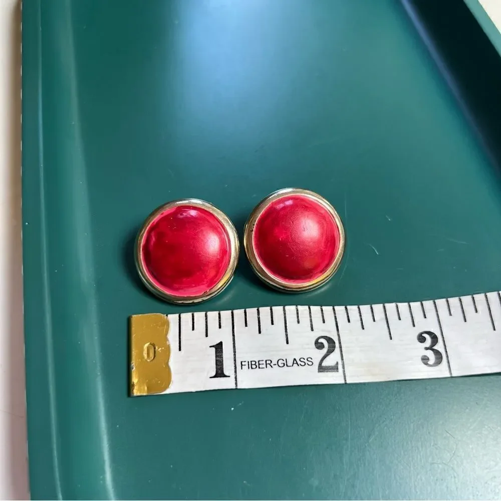 3 Pairs Vintage Mixed Decades 1960s-1980s Red Toned Clip Earrings Lot